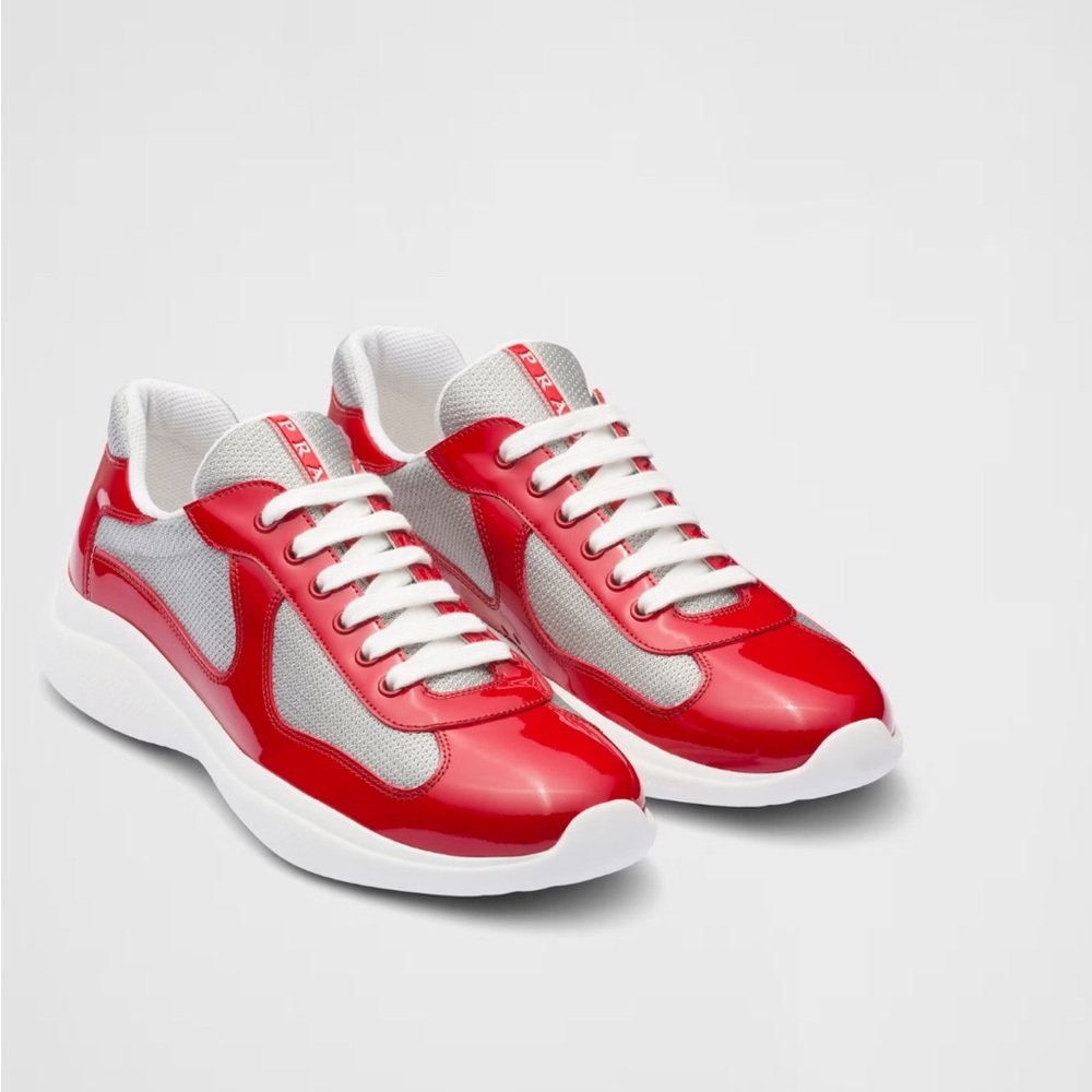 Men’s Size 7 Red/White/Silver Prada Shoes